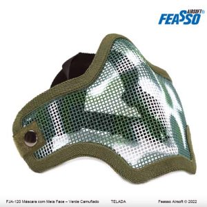FJA-120 Máscara Tela Meia Face – Verde Camuflado