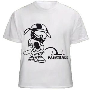 Camiseta Branca Paintball Player Preto