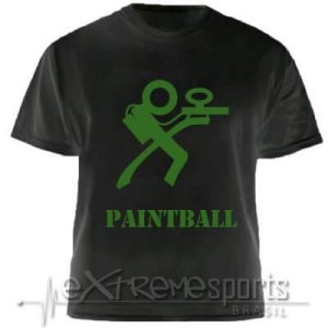 Camiseta Preta Paintball Player Verde